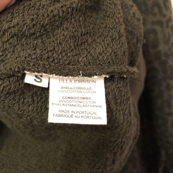 Ulla Johnson Lula Forest Green Leopard Pullover Sweatshirt - Picture 8 of 9